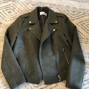 BB Dakota Faux Suede Moro Jacket Olive Green